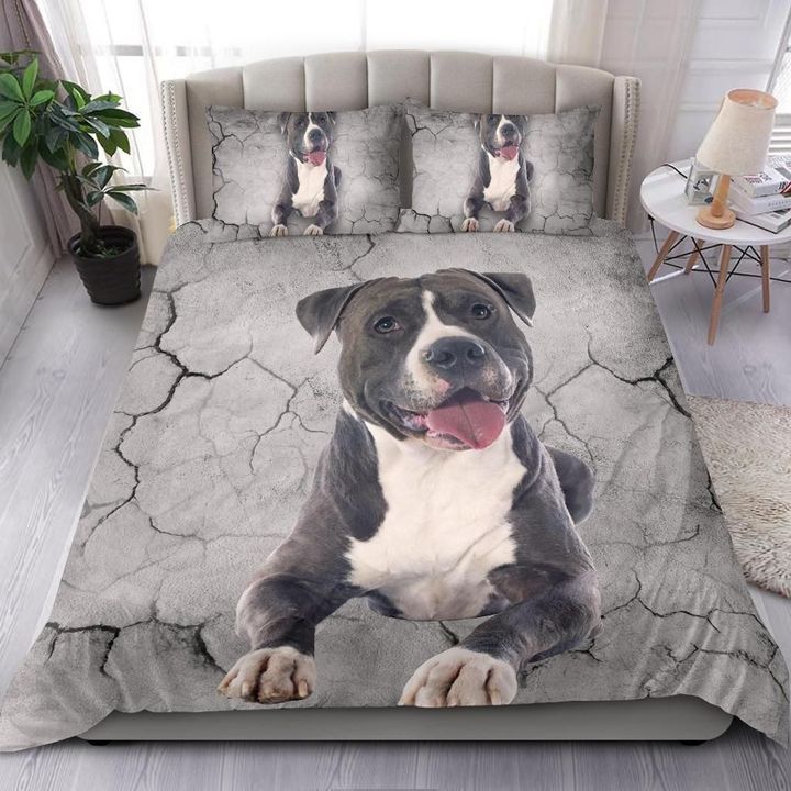 Staffordshire Dog Goodnight Happy Bedding Cover For Pet Lover Bedroom Decor