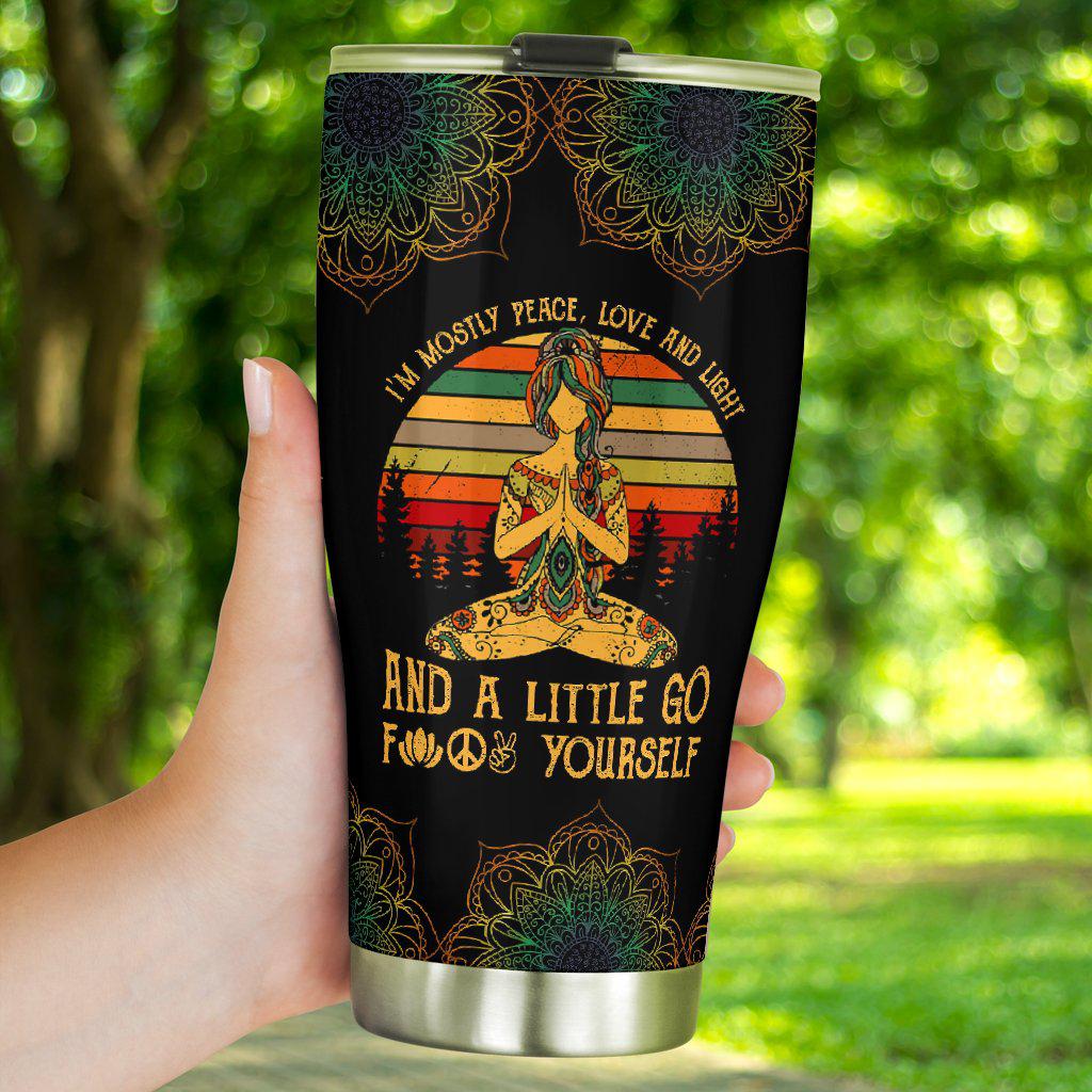 Yoga Little Girl In Black 20 Oz Tumbler For Coffee Travel And Daily Drinks