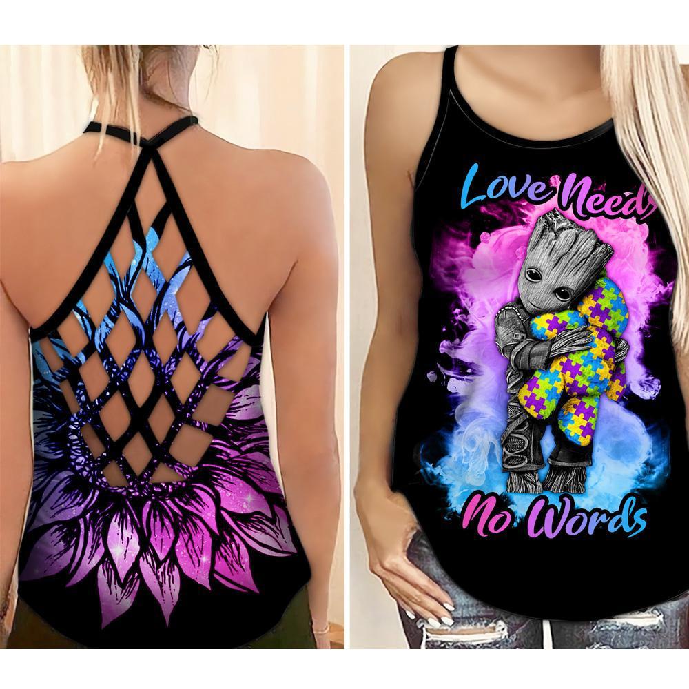 Autism Awareness Unspoken Love Support Hollow Tank Top For Support Events And Casual Styling