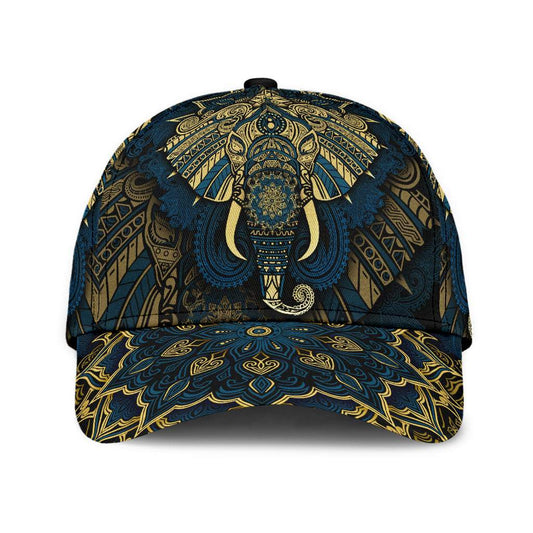 Elephant Royal Mandala Classic Cap For Casual Styling Beach Days And Weekend Adventures