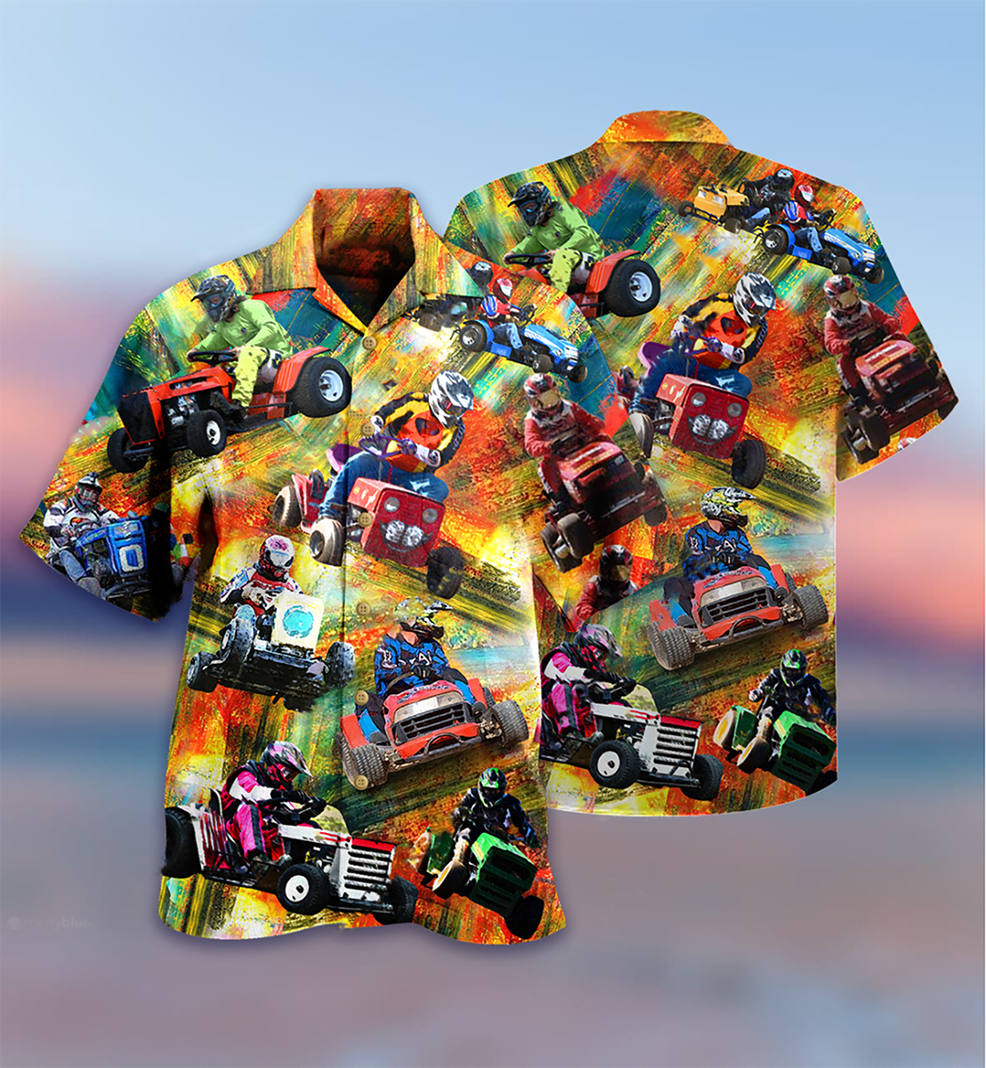 Racing Car Hawaiian Shirt With Detailed Graphic For Coastal Trips Outdoor Events And Relaxed Summer Wear