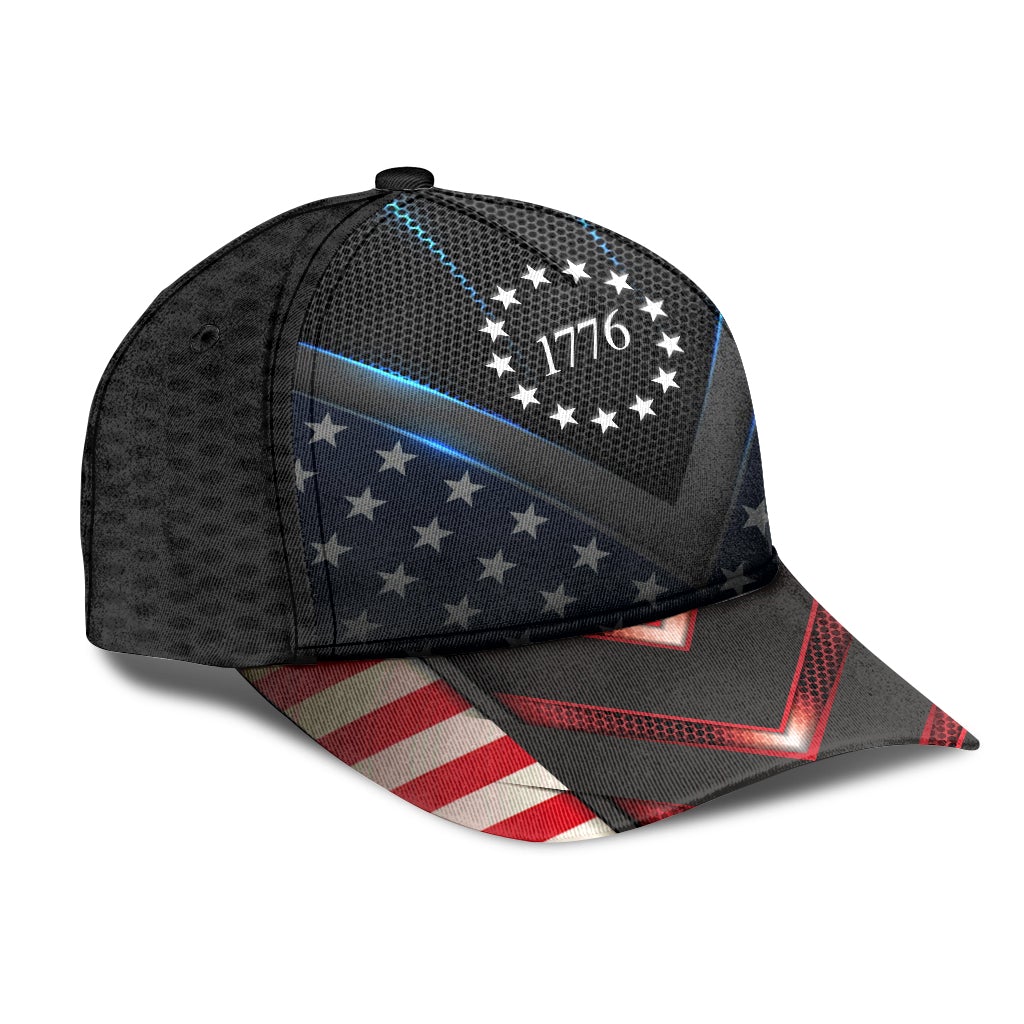 American Patriotic 1776 Independence Classic Cap For Everyday Outfits Coastal Travel And Gift Giving