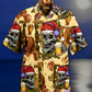 Christmas Skull Hawaiian Shirt With All Over Print For Tropical Travel Beach Gatherings And Comfortable Wear