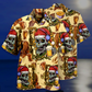Christmas Skull Hawaiian Shirt With Detailed Graphic For Tropical Travel Beach Gatherings And Comfortable Wear