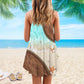 Turtle Love Beach Leather V-Neck Sleeveless Cami Dress For Tropical Parties And Casual Everyday Style