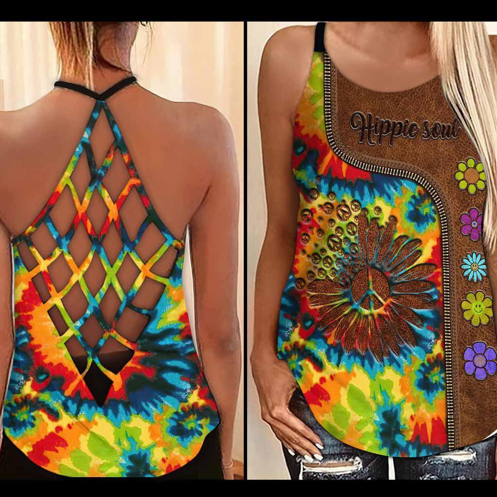 Hippie Soul Color Peaceful Hollow Tank Top For Meditation Practice And Festivals