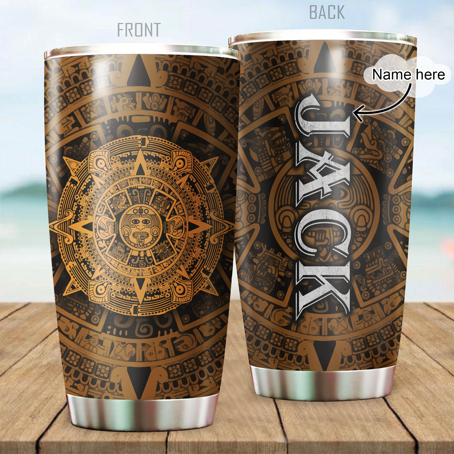 Aztec Mexico Personalized 20 Oz Tumbler For Coffee Travel And Daily Drinks