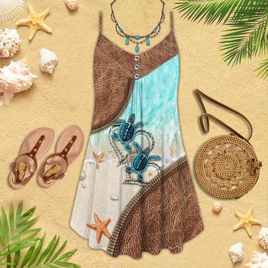 Turtle Is Beach Soul Limited 8 – Women's Summer Sleeveless V-Neck Camisole Dress