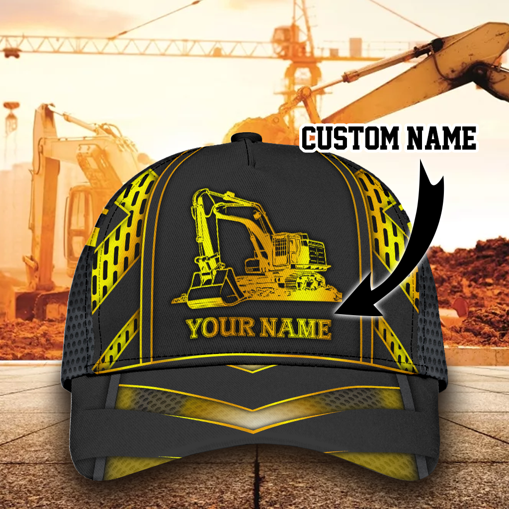 Personalized Gold Excavator Classic Cap For Seasonal Outings Outdoor Adventures And Daily Wear