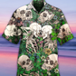Romantic Skull Couple Hawaiian Shirt With All Over Print For Resort Holidays Beach Travel And Relaxed Casual Fashion