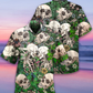 Romantic Skull Couple Hawaiian Shirt With Detailed Graphic For Resort Holidays Beach Travel And Relaxed Casual Fashion