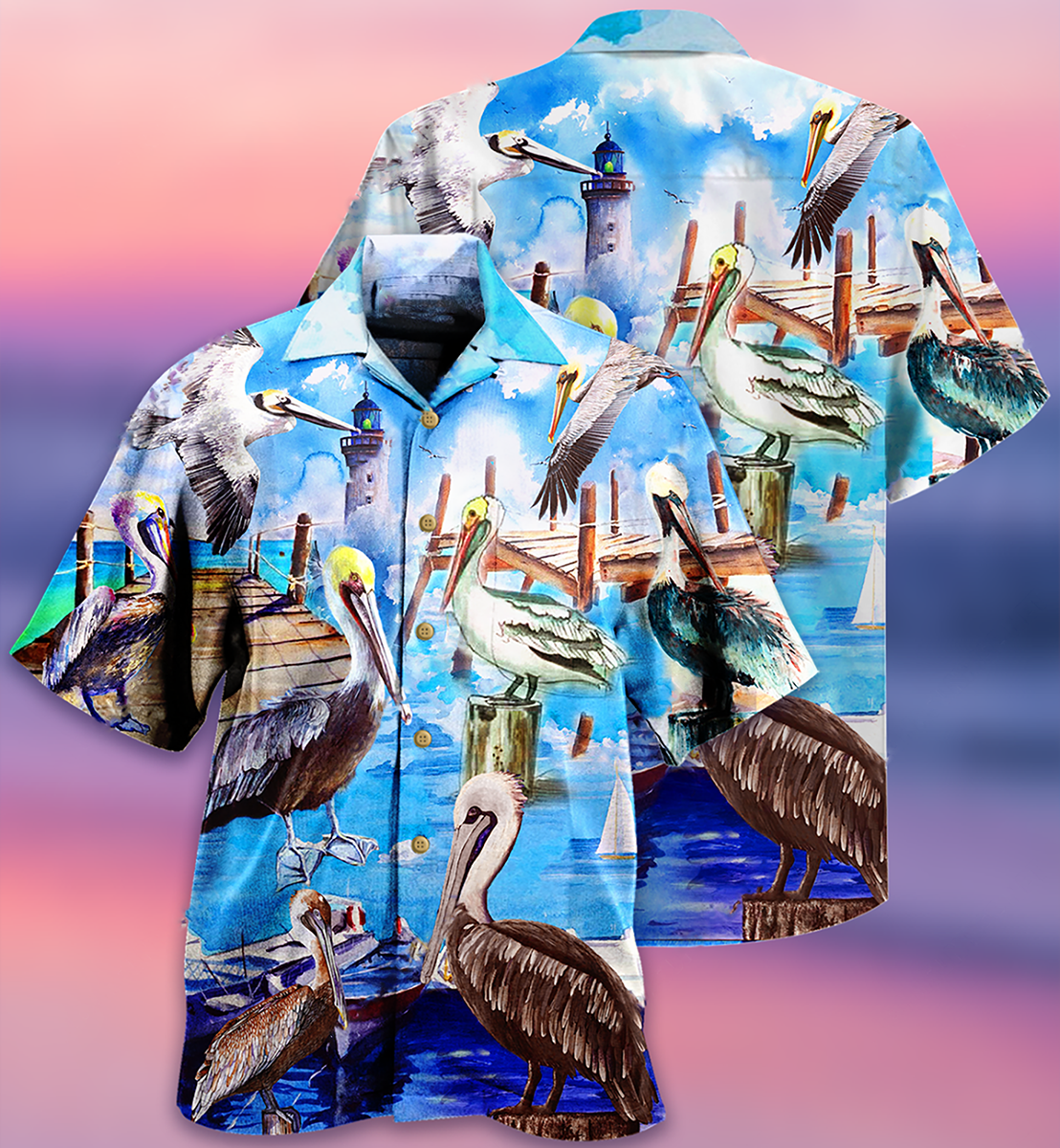 Pelican Animals Beach Hawaiian Shirt For Summer Events And Casual Outdoor Wear