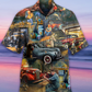 Vintage Classic Car Hawaiian Shirt With All Over Print For Resort Holidays Beach Travel And Relaxed Casual Fashion