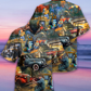 Vintage Classic Car Hawaiian Shirt With Detailed Graphic For Resort Holidays Beach Travel And Relaxed Casual Fashion