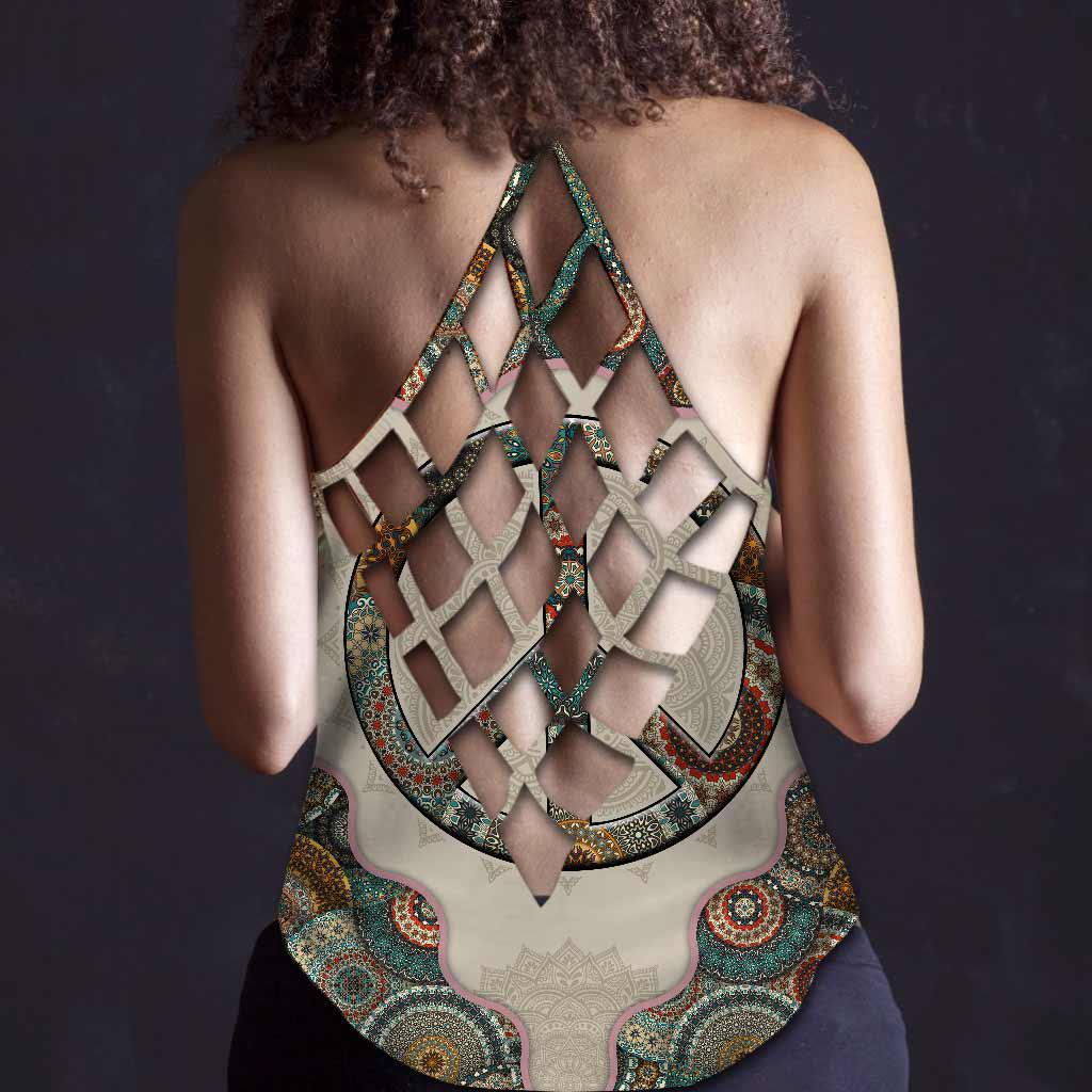 Hippie Soul Color Peaceful Hollow Tank Top For Mindful Practice And Daily Style