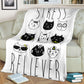 Cats Stress Reliever Flannel Blanket For Cozy Bedroom Sofa Decor