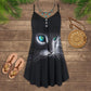 Cat Love Black V-Neck Sleeveless Cami Dress For Beach Trips And Charming Warm Weather Outfits