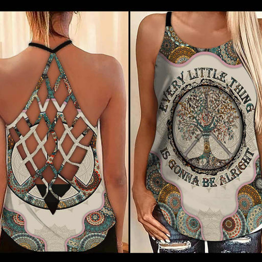 Hippie Soul Color Peaceful Hollow Tank Top For Mindful Practice And Daily Style