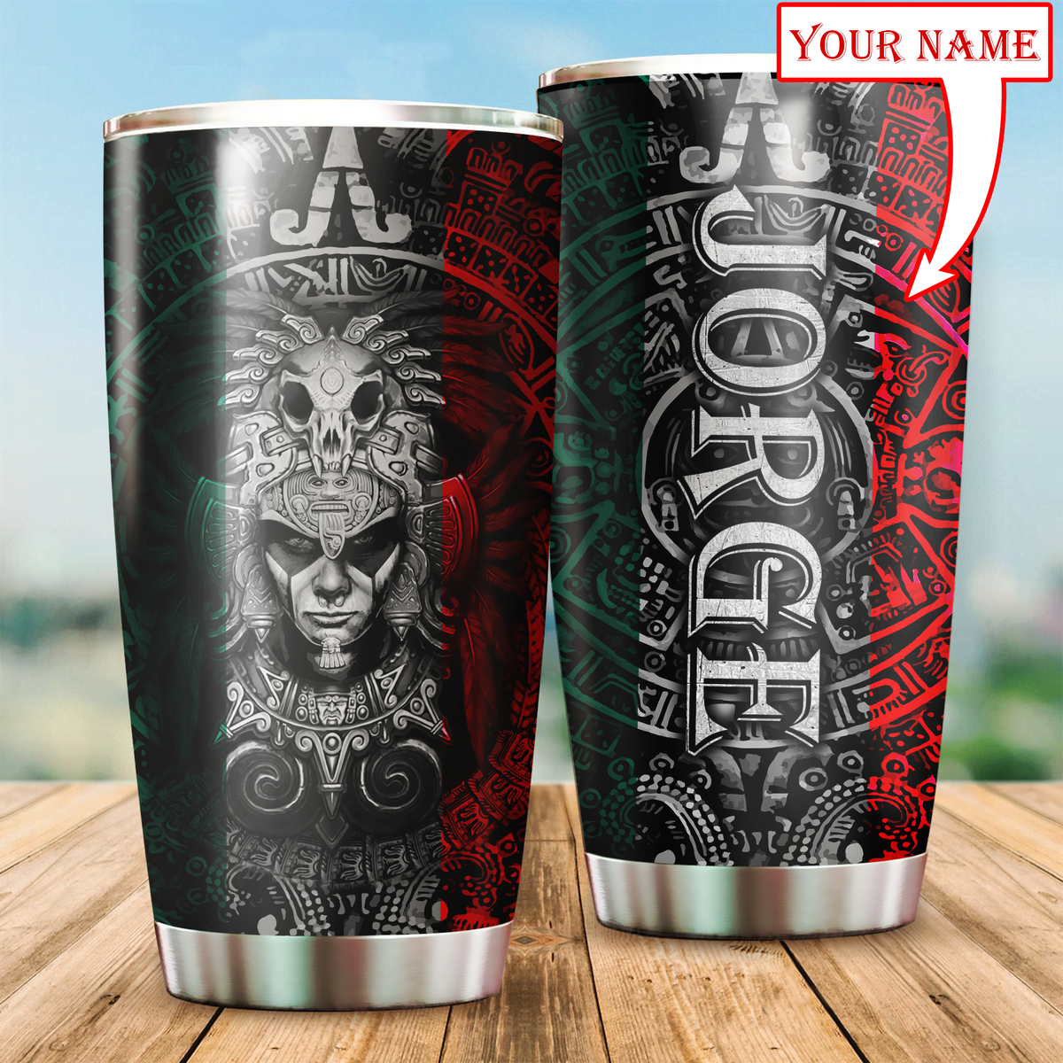 Aztec Mexico Personalized 20 Oz Tumbler For Coffee Travel And Daily Drinks