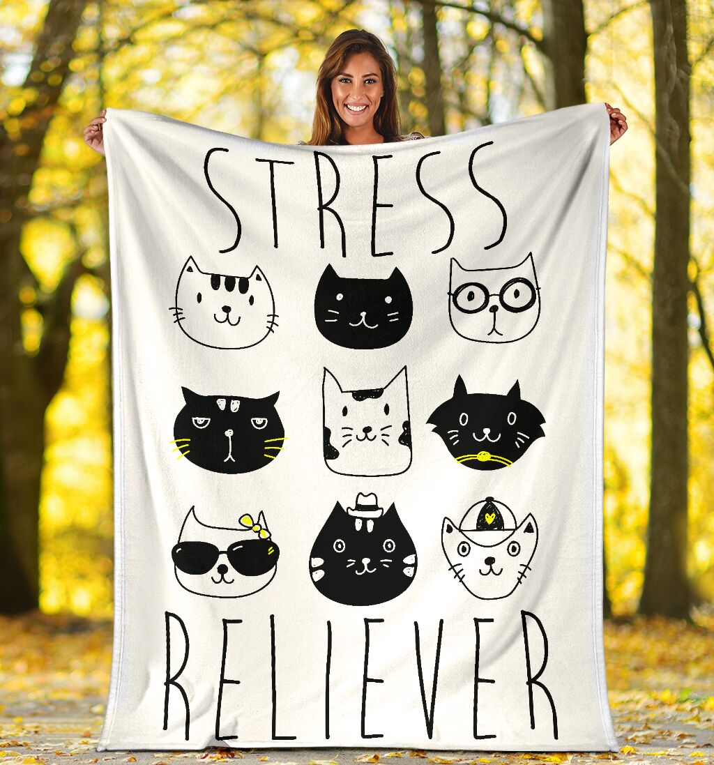 Cats Stress Reliever Flannel Blanket For Cozy Bedroom Sofa Decor