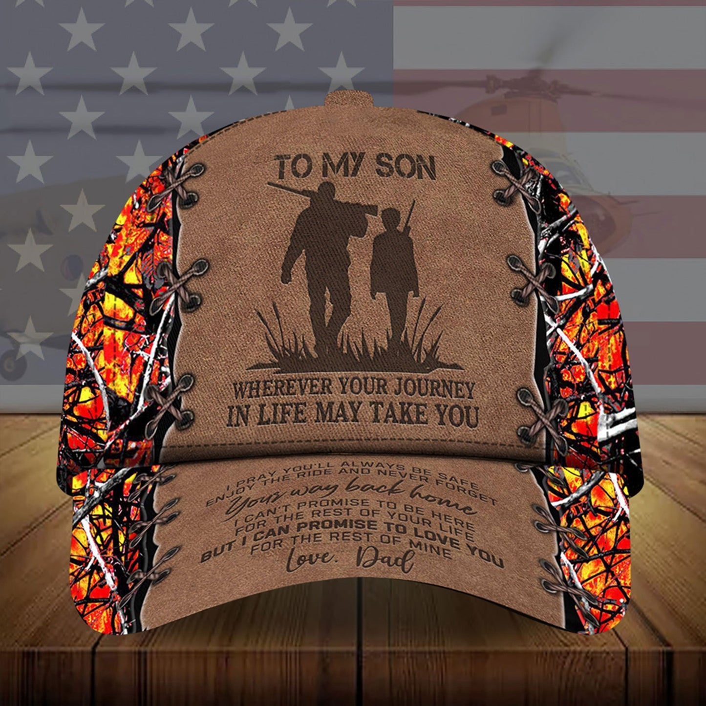 To My Son Hunting Camo Classic Cap For Everyday Wear Vacations And Seasonal Activities