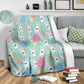 Easter Bunny Egg Pattern Flannel Blanket For Cozy Bedroom Sofa Decor