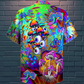 Colorful Bohemian Vintage Mushroom Stay Trippy Hawaiian Shirt Pattern View For Lightweight Everyday Style