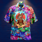 Playful Hippie Peace Hawaiian Shirt With All Over Print For Beach Parties Vacation Travel And Relaxed Casual Style