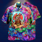 Playful Hippie Peace Hawaiian Shirt For Beach Parties Vacation Travel And Relaxed Casual Style And Resort Style