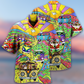 Bohemian Vintage Dogs Cats Bus Hawaiian Shirt Pattern View For Relaxed Warm Weather Outfits