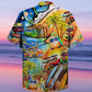 Beach Summer Hippie Peace And Bus Hawaiian Shirt With Detailed Graphic For Coastal Vacations Warm Weather Events And Daily