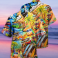 Beach Summer Hippie Peace And Bus Hawaiian Shirt For Coastal Vacations Warm Weather Events And Daily Style And Resort Style