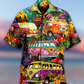 Colorful Bohemian Vintage Bus Peace Hawaiian Shirt For Poolside Relaxation And Sunny Getaways