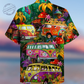 Hippie Bus Colorful Hawaiian Shirt For Coastal Adventure, Tropical Retreat, And Thoughtful Gifting