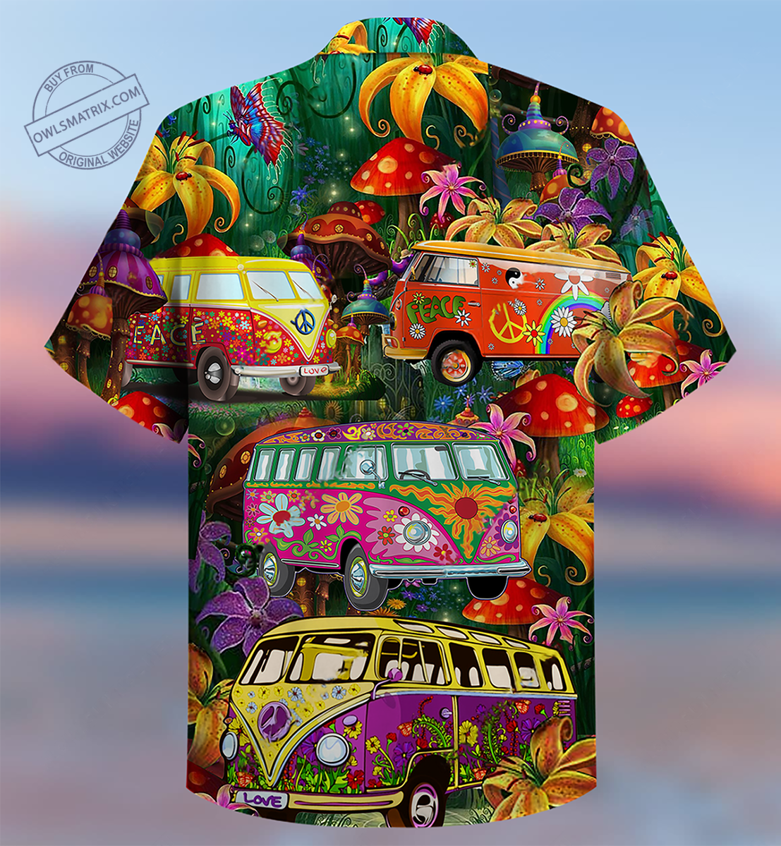 Hippie Bus Colorful Hawaiian Shirt For Coastal Adventure, Tropical Retreat, And Thoughtful Gifting