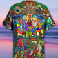 Bohemian Electric Colorful Vintage Music Guitar Hawaiian Shirt Pattern Detail For Vacation Travel And Daily Wear