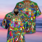 Bohemian Electric Colorful Vintage Music Guitar Hawaiian Shirt For Warm Weather Adventures And Everyday Comfort
