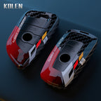 Car Key Cover Compatible with BMW 1 3 5 7 Series X1 X3 X4 X5 X6 G20 G30 F15 F16 G01 G02 G05 F10 F20 F30 G07 F34 – ABS Carbon Fiber Style
