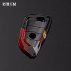 Car Key Cover Compatible with BMW 1 3 5 7 Series X1 X3 X4 X5 X6 G20 G30 F15 F16 G01 G02 G05 F10 F20 F30 G07 F34 – ABS Carbon Fiber Style