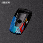 Car Key Cover Compatible with BMW 1 3 5 7 Series X1 X3 X4 X5 X6 G20 G30 F15 F16 G01 G02 G05 F10 F20 F30 G07 F34 – ABS Carbon Fiber Style