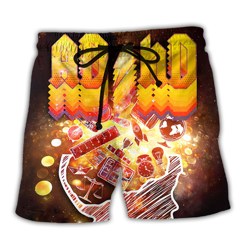 Adhd Awareness Theme Beach Shorts Pattern View For Weekend Trips And Outdoor Activities