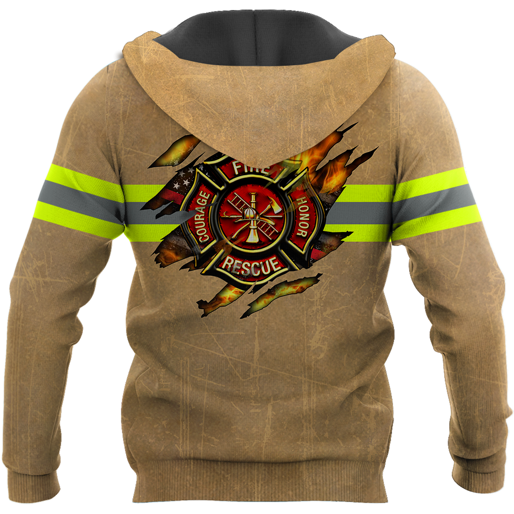 Firefighter Honor Rescue Courage Hoodie For First Responder Appreciation Everyday Wear And Gifts