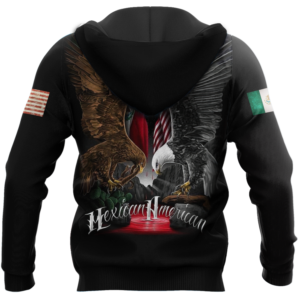 Mexican American Two Eagles Hoodie For Artistic Heritage Style Seasonal Events And Everyday Comfort