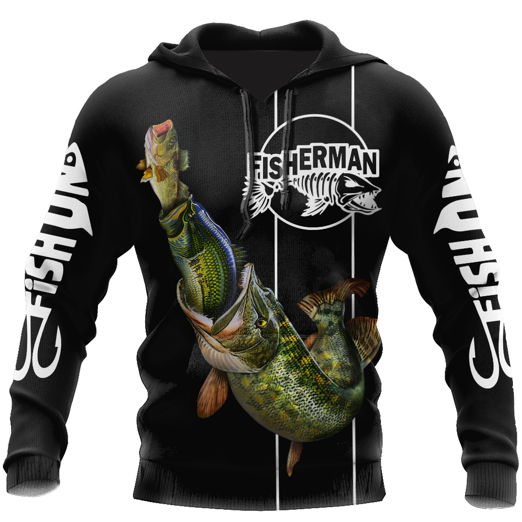 Black Great Fish Eats Small Hoodie For Fishing Trips Weekend Outings And Relaxed Casual Wear
