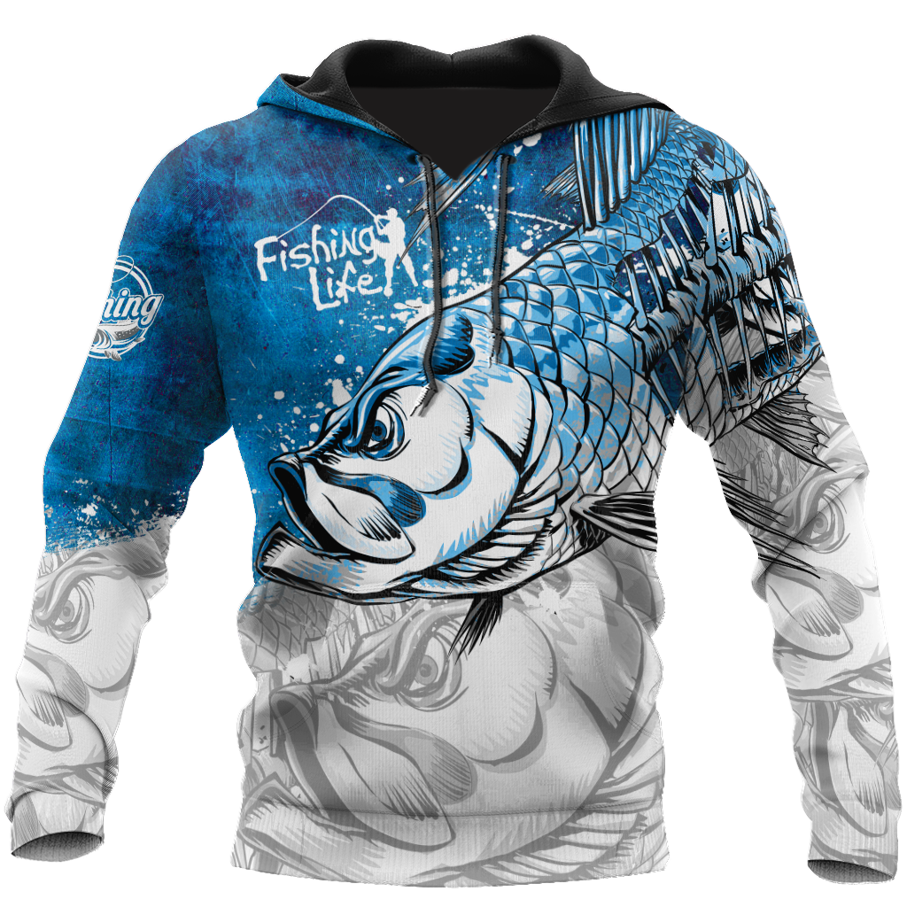 Fishing Life Hungry Sketch Hoodie For Fishing Adventures Camping Travel And Casual Gift Ideas