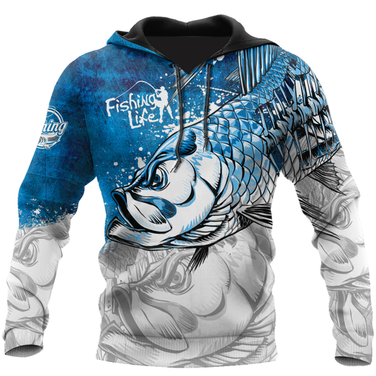 Fishing Life Hungry Sketch Hoodie For Fishing Adventures Camping Travel And Casual Gift Ideas