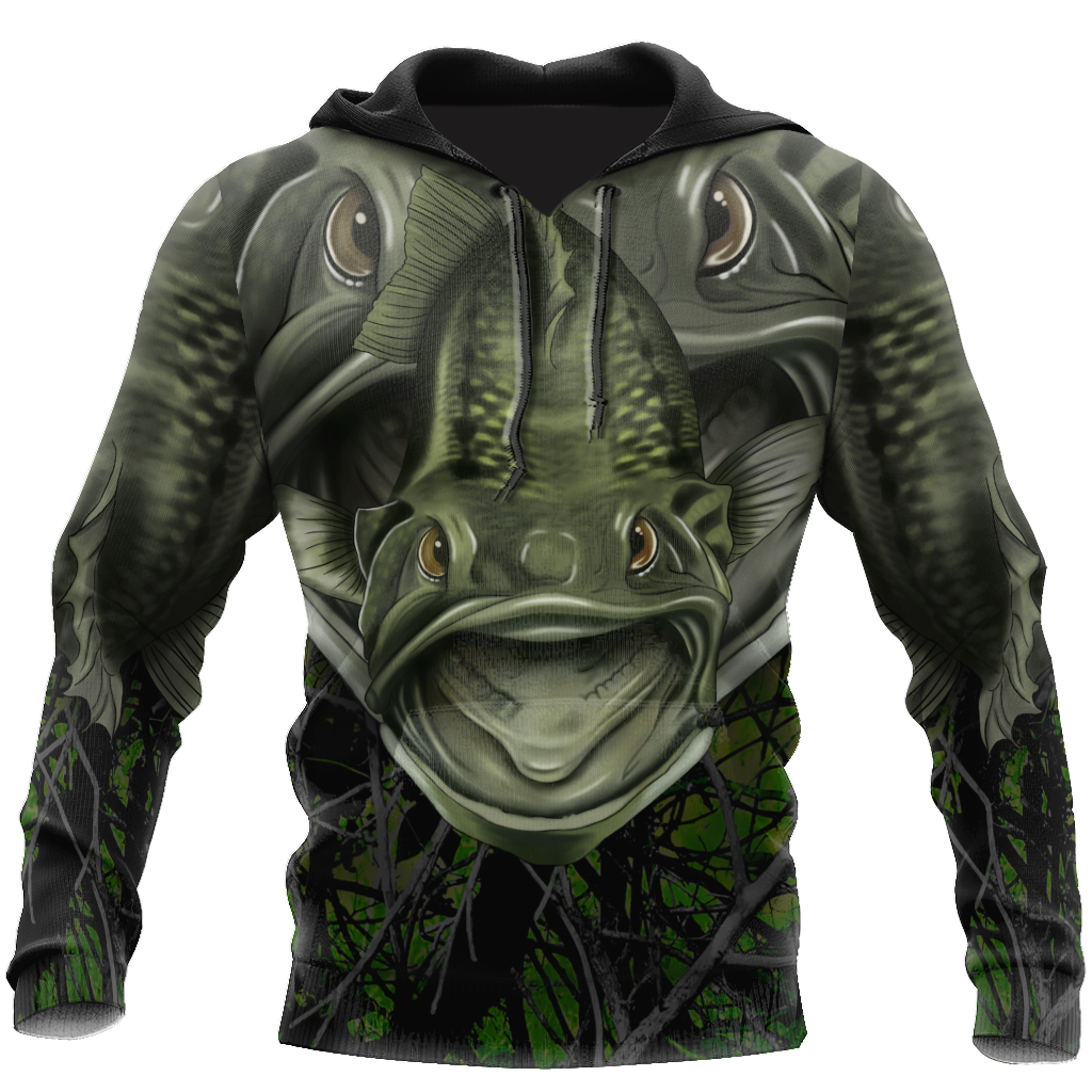 Largemouth Bass Badass Camo Hoodie For Fishing Lovers Outdoor Trips And Thoughtful Gift Giving