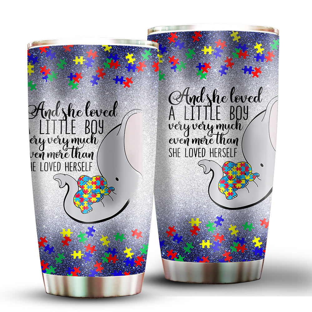 Autism Elephant Mom Love 20 Oz Tumbler For Coffee Travel And Daily Drinks