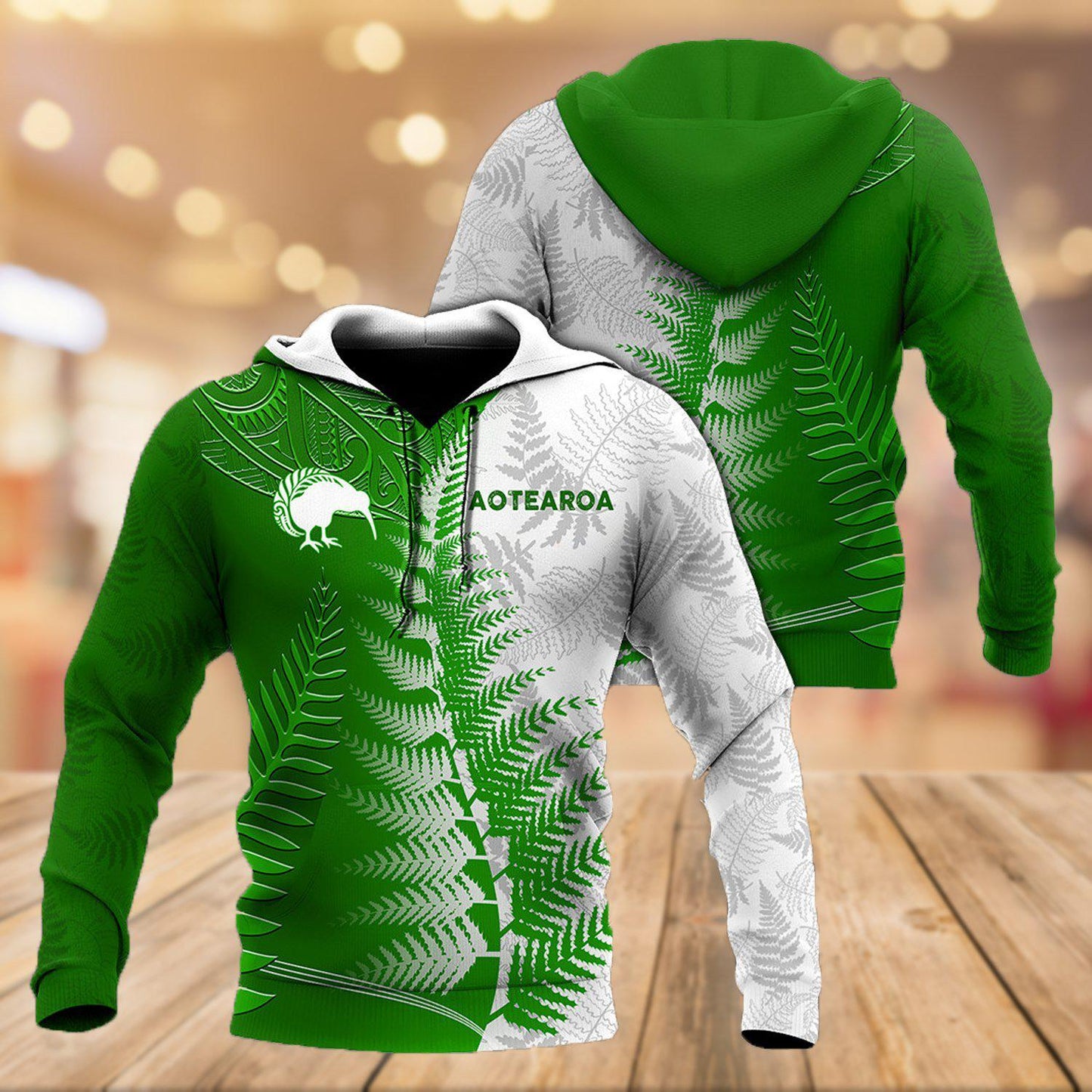Green White Aotearoa Hoodie For Casual Outfits Outdoor Trips And Comfortable Layering