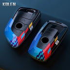 Car Key Cover Compatible with BMW 1 3 5 7 Series X1 X3 X4 X5 X6 G20 G30 F15 F16 G01 G02 G05 F10 F20 F30 G07 F34 – ABS Carbon Fiber Style